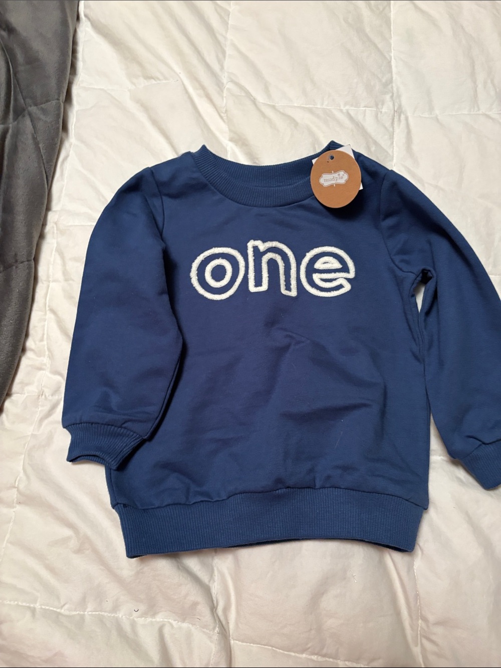 Mud pie Kids Navy 'One' Pullover Sweatshirt